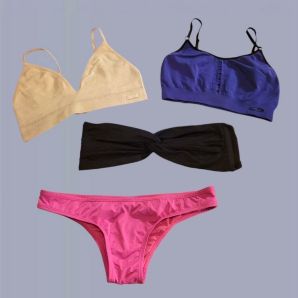 LOT OF 3 BRALETTE ATHLETIC/YOGA TOPS SZ. SM ~ CHAMPION, MASSIMO, DANSKIN, NIKE